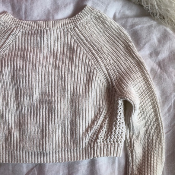 Express White Cropped Sweater - Picture 3 of 4